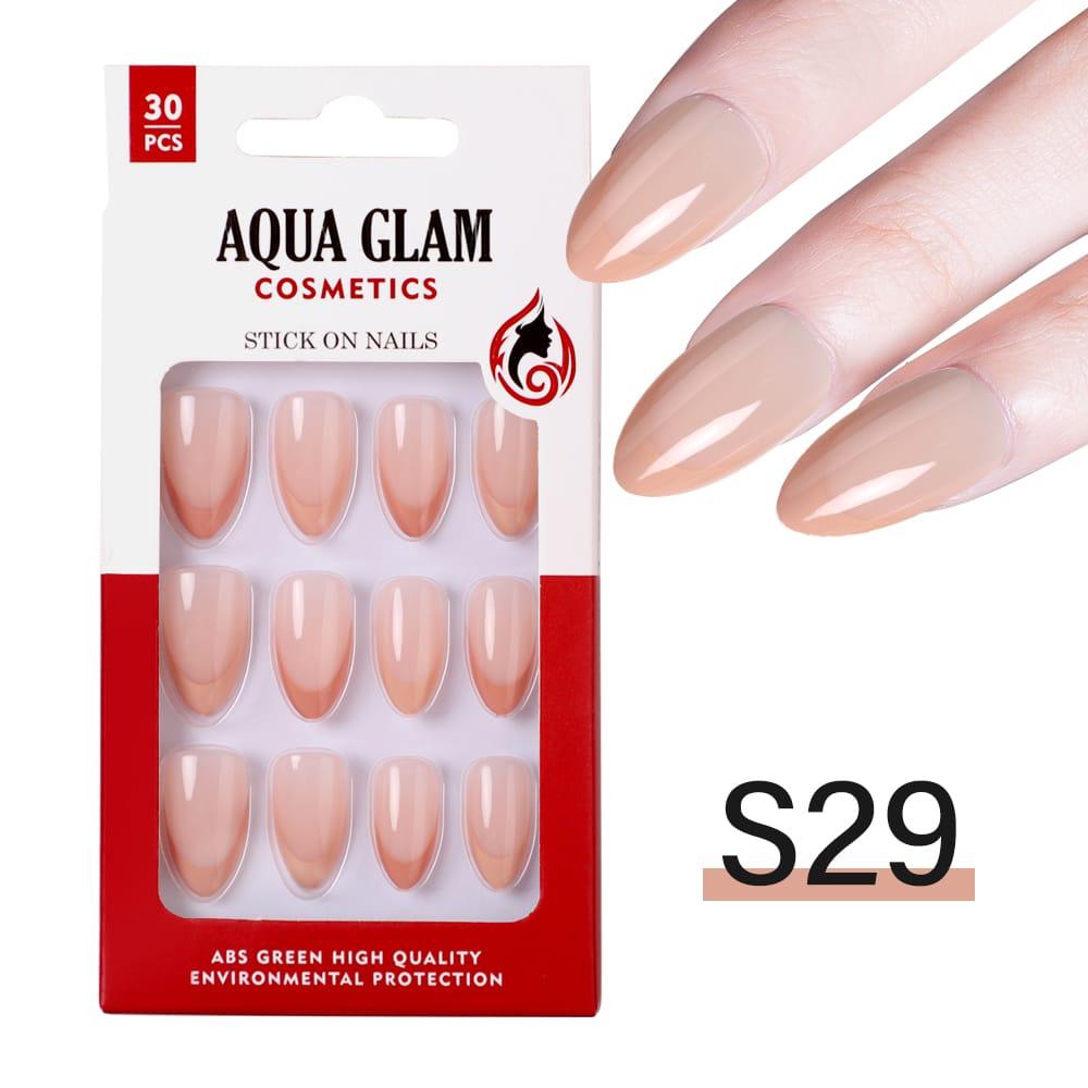 Aqua Glam - Stick On Nails (S Series) 30 Pcs - S29