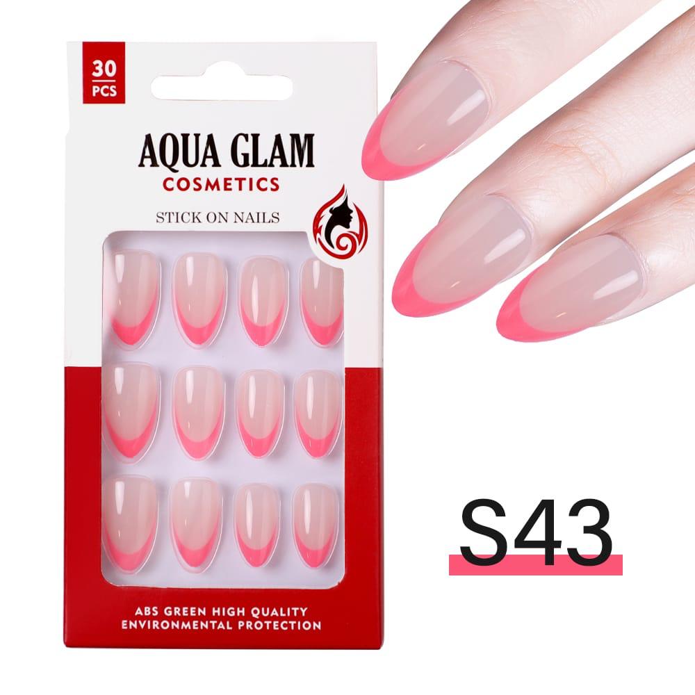 Aqua Glam - Stick On Nails (S Series) 30 Pcs - S43