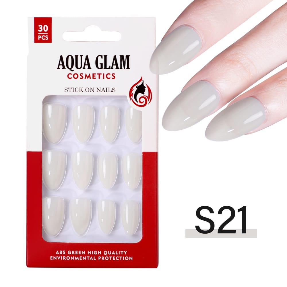 Aqua Glam - Stick On Nails (S Series) 30 Pcs - S21