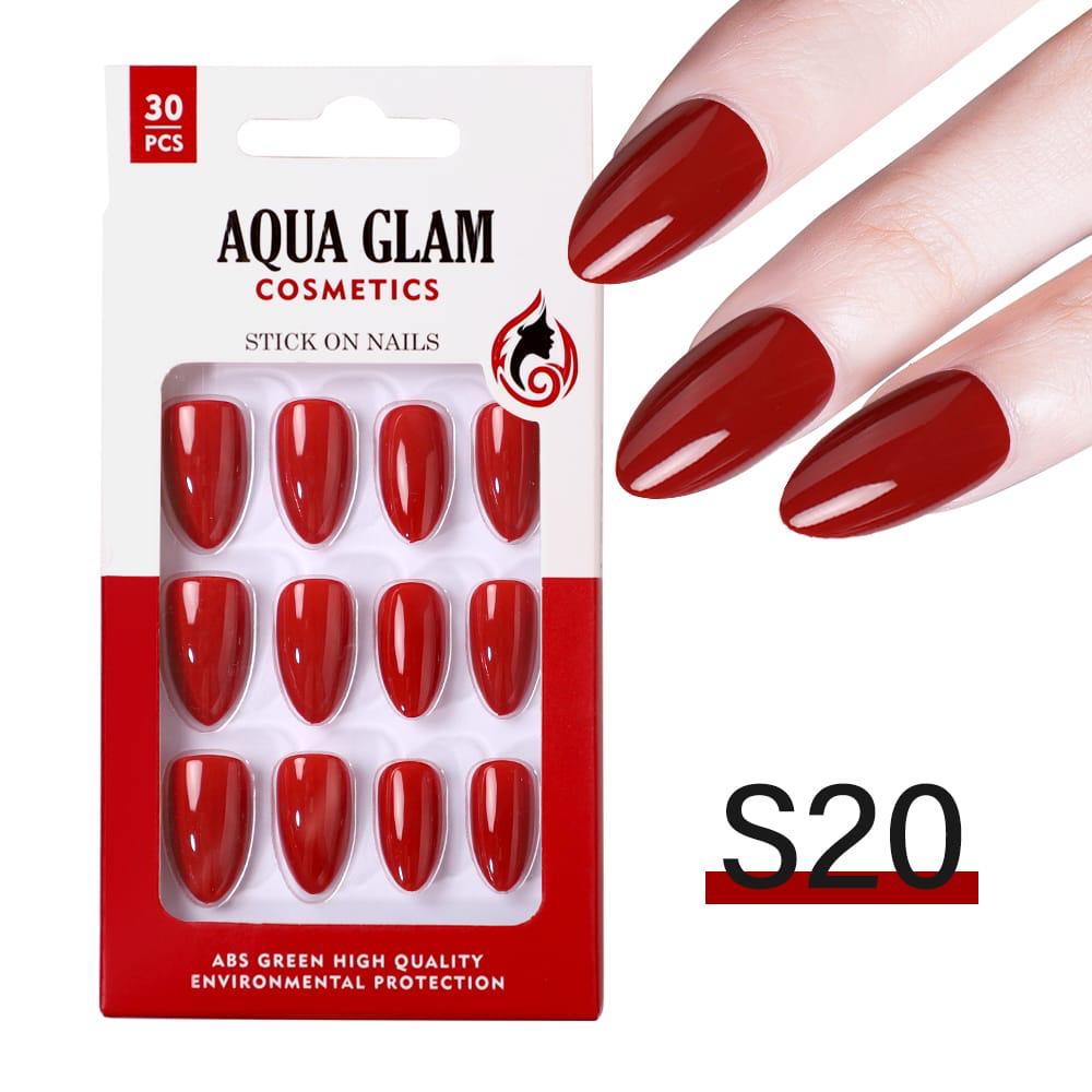 Aqua Glam - Stick On Nails (S Series) 30 Pcs - S20