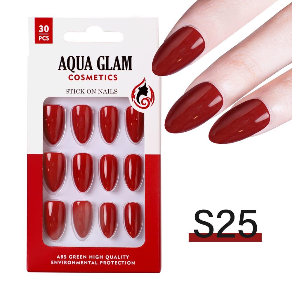 Aqua Glam - Stick On Nails (S Series) 30 Pcs - S25