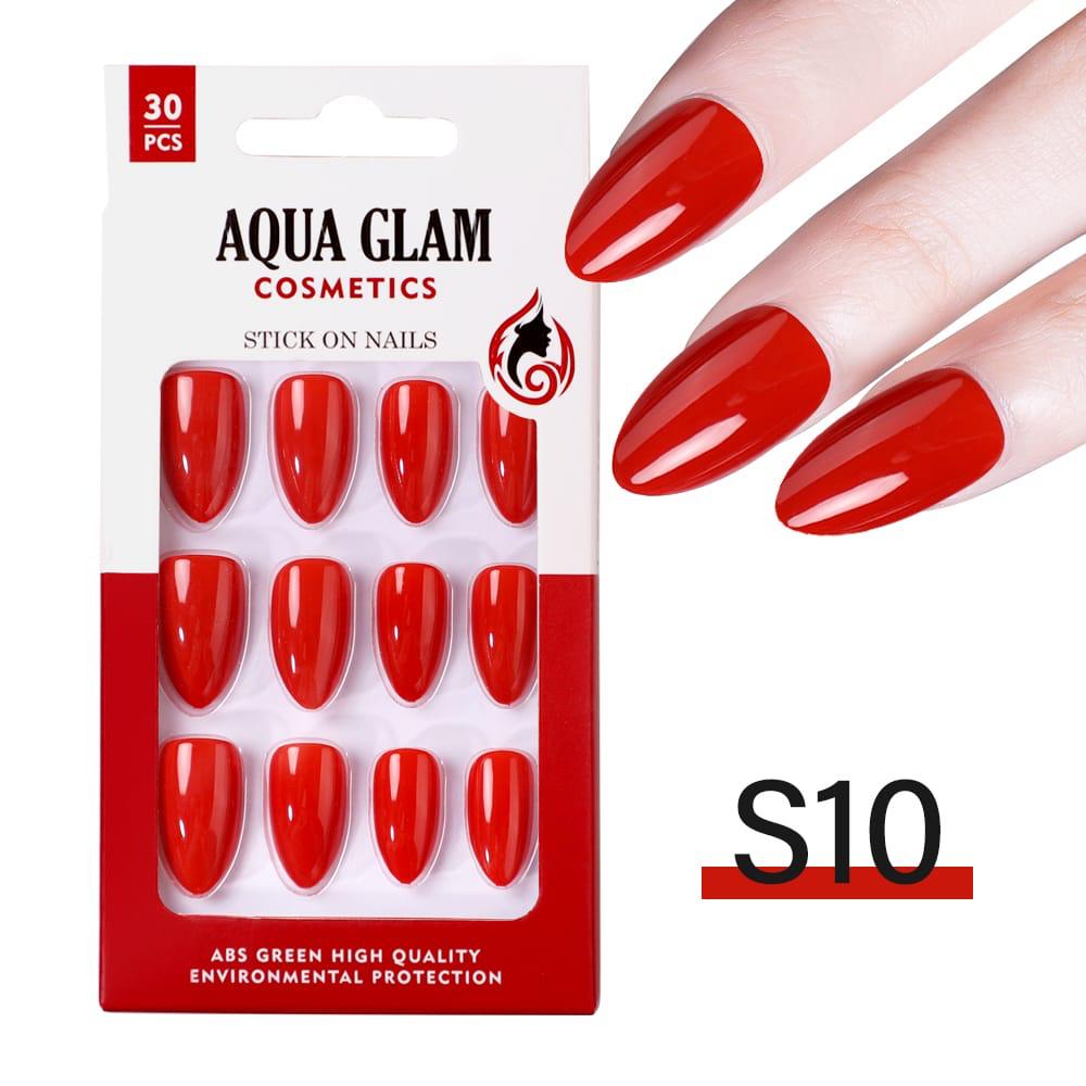 Aqua Glam - Stick On Nails (S Series) 30 Pcs - S10