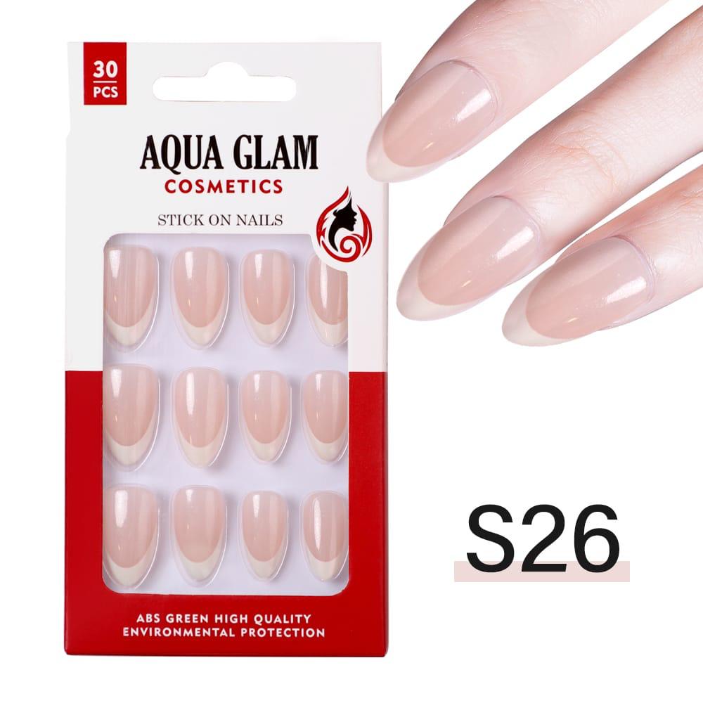 Aqua Glam - Stick On Nails (S Series) 30 Pcs - S26