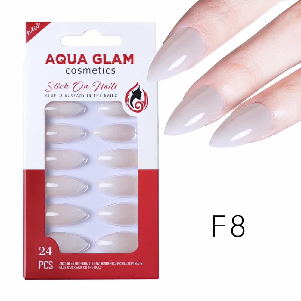 Aqua Glam - Stick On Nails (F Series) 24 Pcs - F8