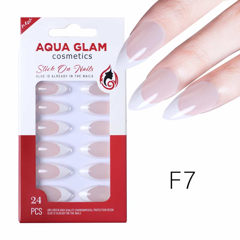 Aqua Glam - Stick On Nails (F Series) 24 Pcs - F7