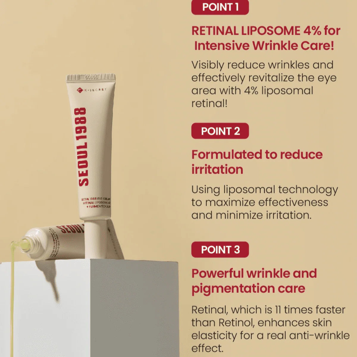 SEOUL 1988 Eye Cream : Retinal Liposome 4% + Fermented Bean - 30ml