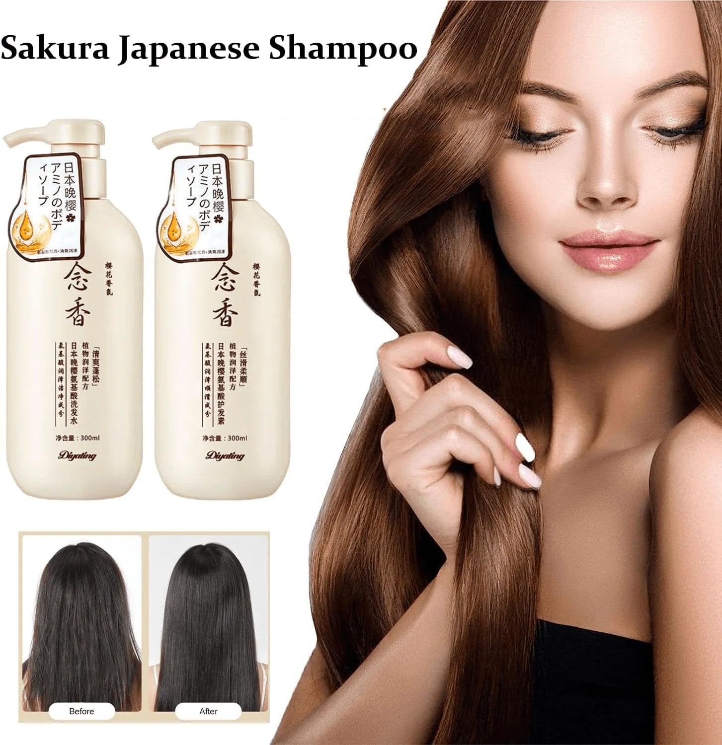 Diyating Hair Growth Sakura Japanese Shampoo & Conditioner Set - 300ml