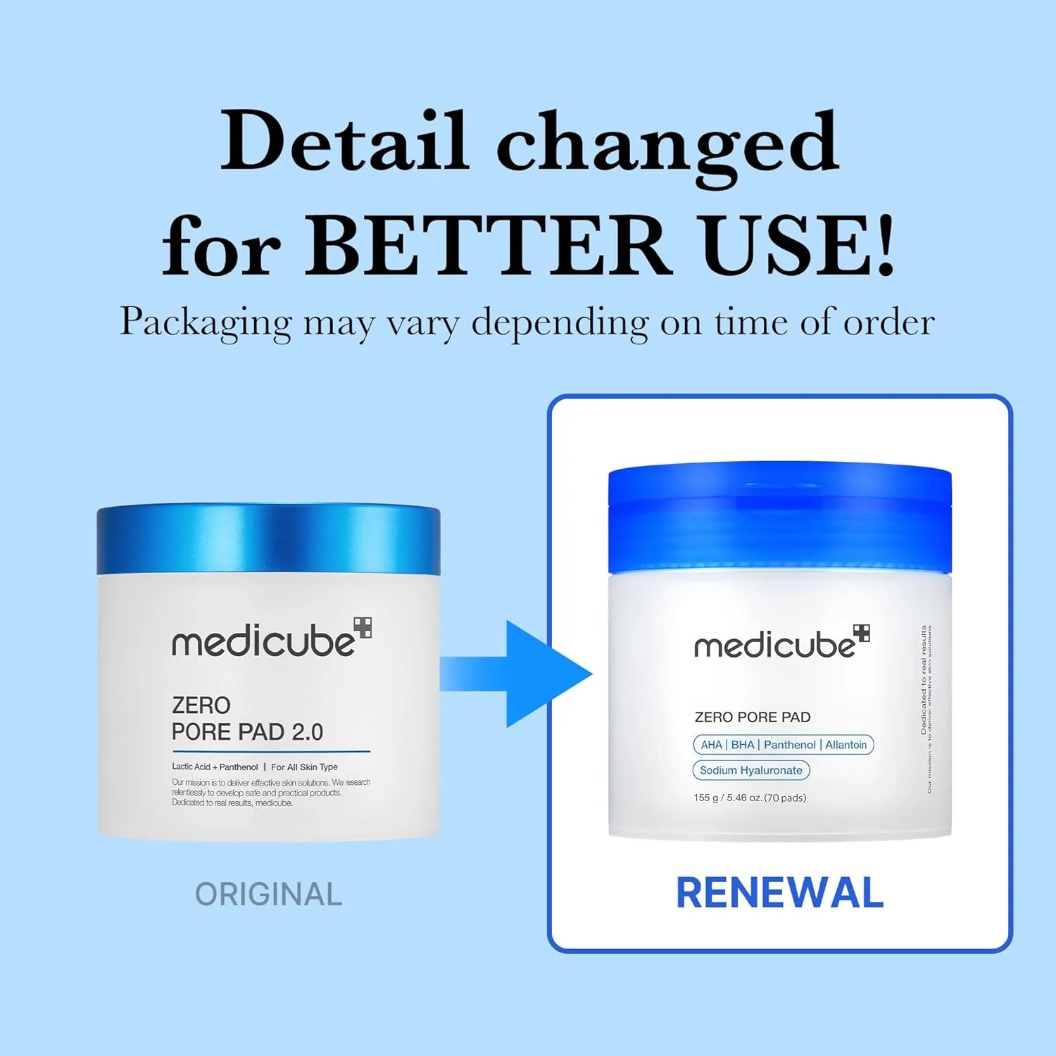 Medicube Zero Pore Pad - 155g (70 Pads)