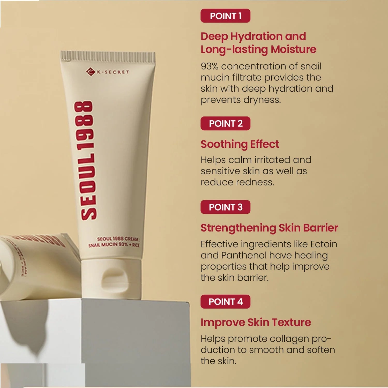 SEOUL 1988 Cream : Snail Mucin 93% + Rice