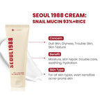SEOUL 1988 Cream : Snail Mucin 93% + Rice