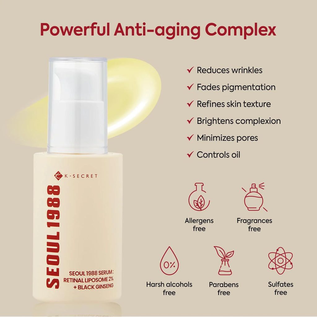 SEOUL 1988 Serum : Retinal Liposome 2% + Black Ginseng - 30ml