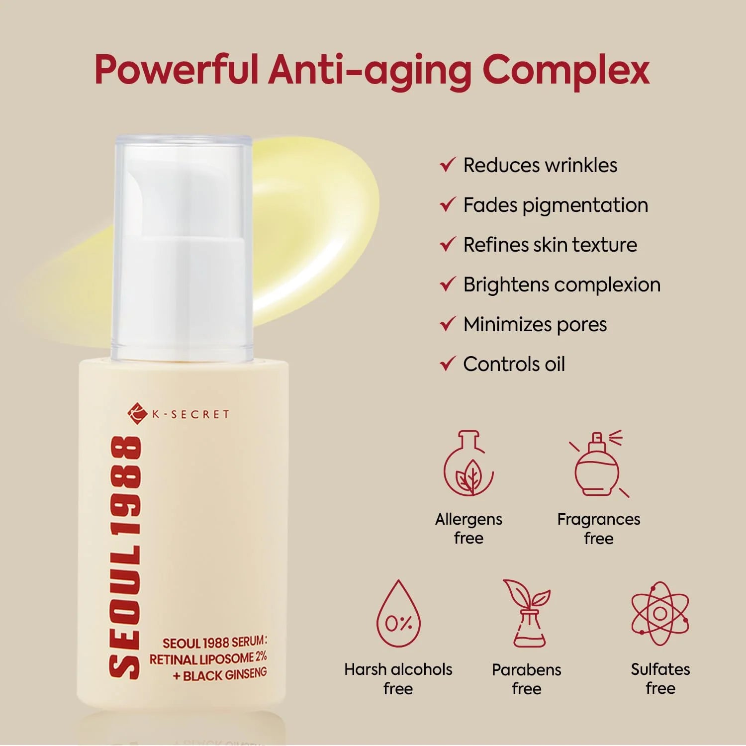 SEOUL 1988 Serum : Retinal Liposome 2% + Black Ginseng - 30ml
