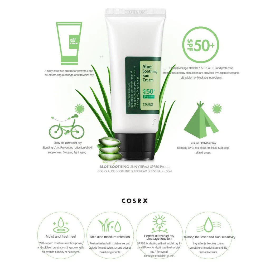 COSRX Aloe Soothing Sun Cream SPF50+ PA+++ - 50ml
